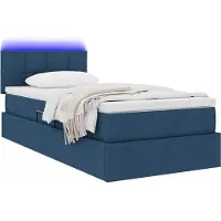 vidaXL LED opbergbed met matras Blauw 100 x 200 cm Stof