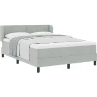 vidaXL Boxspring bed met hoofdeinde Lichtgrijs 140 x 200 cm Fluweel
