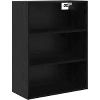 vidaXL Highboard Zwart Eiken 69,5 x 34 x 180 cm Bewerkt hout