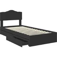 vidaXL Opbergbed met lade met opslag Zwart 70 x 190 cm Bewerkt hout
