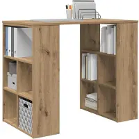 vidaXL Bureau Artisan Eiken Bewerkt hout 90 x 50 x 75 cm