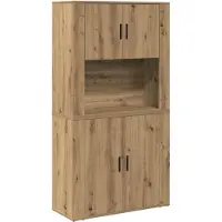 vidaXL Highboard Artisan Eiken 80 x 33 x 150 cm Bewerkt hout