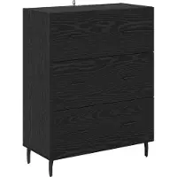 vidaXL Highboard 2 st Zwart Eiken 69,5 x 34 x 180 cm Bewerkt hout