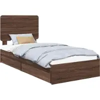 vidaXL Opbergbed, bruin, eikenlook, 75 x 190 cm, houtvezel
