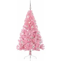 vidaXL Kunststof Voorverlichte Kerstboom met 150 LED Roze 150 cm PVC