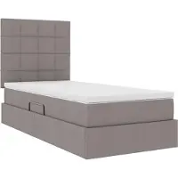 vidaXL LED opbergbed met matras Taupe 90 x 200 cm Stof