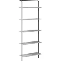 vidaXL Boekenplank 5-laags 60 x 24 x 168 cm Bewerkt hout Grijs Sonoma