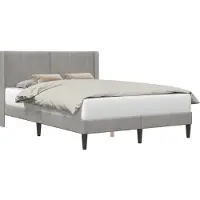 vidaXL Bedframe met hoofdeinde Lichtgrijs 120 x 200 cm Fluweel