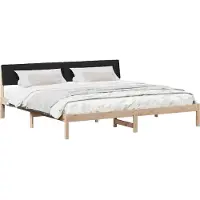 vidaXL Bedframe Bruin en zwart 200 x 200 cm Massief grenenhout