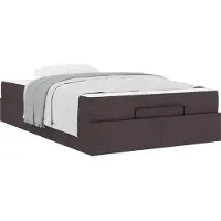 vidaXL Bedframe met matras 2 st Tan Stof