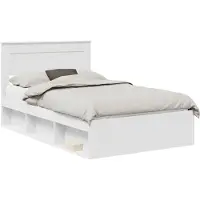 vidaXL Bedframe met hoofdeinde Wit 120 x 190 cm Massief grenenhout