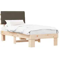 vidaXL Bedframe met Gevoerde Hoofdbord Taupe 100 x 200 cm