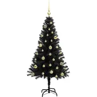 vidaXL Kerstboom Zwart 150 cm PVC