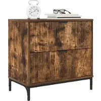 vidaXL Nachtkastje Gerookt eiken 63,5 x 36 x 61 cm Bewerkt hout