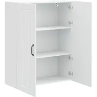 vidaXL Wandkast LUCCA Wit 80 x 31 x 100 cm Bewerkt hout