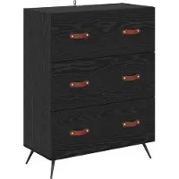 vidaXL Highboard Zwart eiken 69,5 x 34 x 180 cm Bewerkt hout