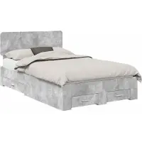 vidaXL Bedframe met lade Beton Grijs 120 x 200 cm Bewerkt hout