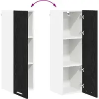 vidaXL Hangkast Zwart Eiken 30 x 31 x 100 cm Bewerkt hout