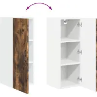 vidaXL Wandkast PORTO Rook Eiken 30 x 31 x 80 cm Bewerkt hout