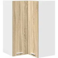 vidaXL Hangkast Sonoma Eik en Wit 57 x 57 x 80 cm Bewerkt hout