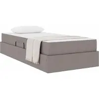 vidaXL Opbergbed met matras met matras Taupe 90 x 200 cm Polyester