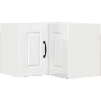 vidaXL Wandhoekkast PORTO Hoogglans wit 57 x 57 x 40 cm Bewerkt hout