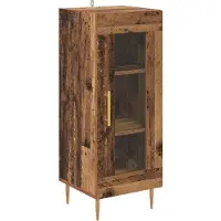 vidaXL Highboard 2 st Oud Hout 34,5 x 34 x 180 cm Bewerkt hout