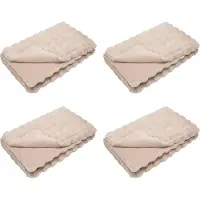 vidaXL Antislip deken van imitatie konijnenbont Olite 4 st Beige 20.3