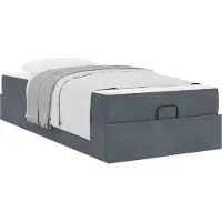 vidaXL Bedframe met matras 2 st Dim Grijs Fluweel