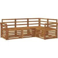 vidaXL Buiten bank set 4 st Naturel Polyester