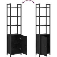 vidaXL Boekenkast 6-laags 40 x 24 x 161 cm Bewerkt hout Zwart Eiken