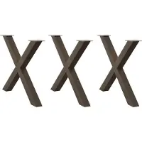 vidaXL Eettafelpoten 3 st X-vormig 90x(72-73) cm staal naturel