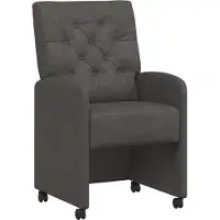 vidaXL Eetkamerstoelen met wielen 2 st Kunstleer Zwart 58 x 67 x 97 cm