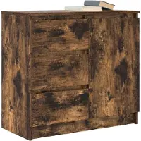 vidaXL Dressoir met lade 71x35x65 cm spaanplaat gerookt eikenkleurig