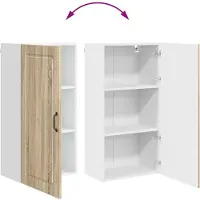 vidaXL Wandkast PORTO Sonoma Eik 50 x 31 x 100 cm Bewerkt hout
