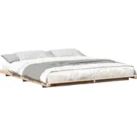 vidaXL Bedframe Bruin 200 x 210 cm Massief grenenhout