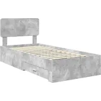 vidaXL Bedframe met lades, betonkleur, 90 x 190 cm, houtvezel