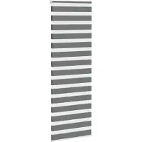 vidaXL Zebra rolgordijn 75x230 cm stofbreedte 70,9 cm donkergrijs