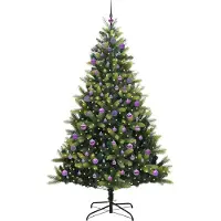 vidaXL Kunstmatige Scharnierende Kerstboom 300 LEDs Groen 240 cm