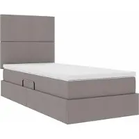 vidaXL LED opbergbed met matras Taupe 90 x 200 cm Stof