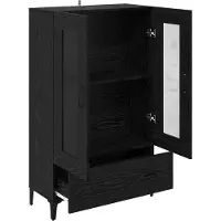 vidaXL Highboard Zwart Eiken 70 x 31 x 115 cm
