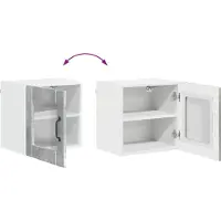 vidaXL Wandglas Kasten LUCCA 2 st Betongrijs Bewerkt hout