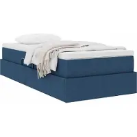 vidaXL Opslag bed met matras met matras Blauw 100 x 200 cm Polyester
