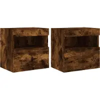 vidaXL Tv-wandmeubels met LED 2 st 40x30x40 cm gerookt eikenkleurig