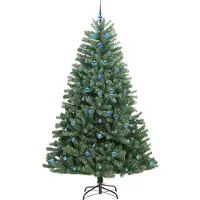 vidaXL Kunstmatige Hinged Kerstboom Groen 240 cm PVC en Metalen
