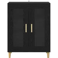 vidaXL Dressoir Zwart Eiken 69,5 x 34 x 90 cm Bewerkt hout