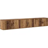vidaXL Wandtv-kast Set 3 st Oud Hout Bewerkt hout