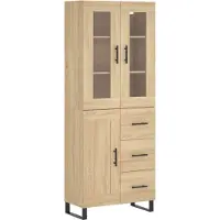 vidaXL Hoge kast 69,5x34x180 cm bewerkt hout sonoma eikenkleurig