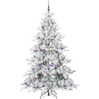 vidaXL Kunstmatige Hinged Kerstboom Wit 210 cm PVC en Staal