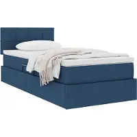 vidaXL Opbergbed met matras met hoofdeinde Blauw 90 x 200 cm fluweel
